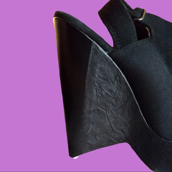 L.A.M.B by Gwen Stefani 🖤Black Suede Platform Wedge 🖤Cone Heel 🖤Size 8.5 - Picture 8 of 13